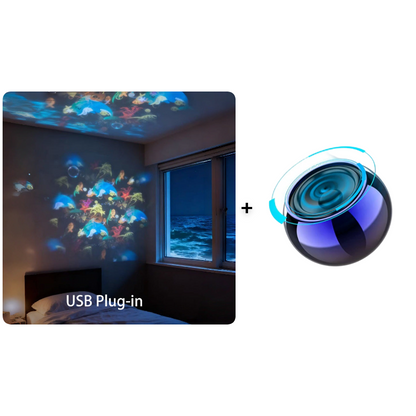 Night Light Projector Rotating LED Themes Rechargeable & USB