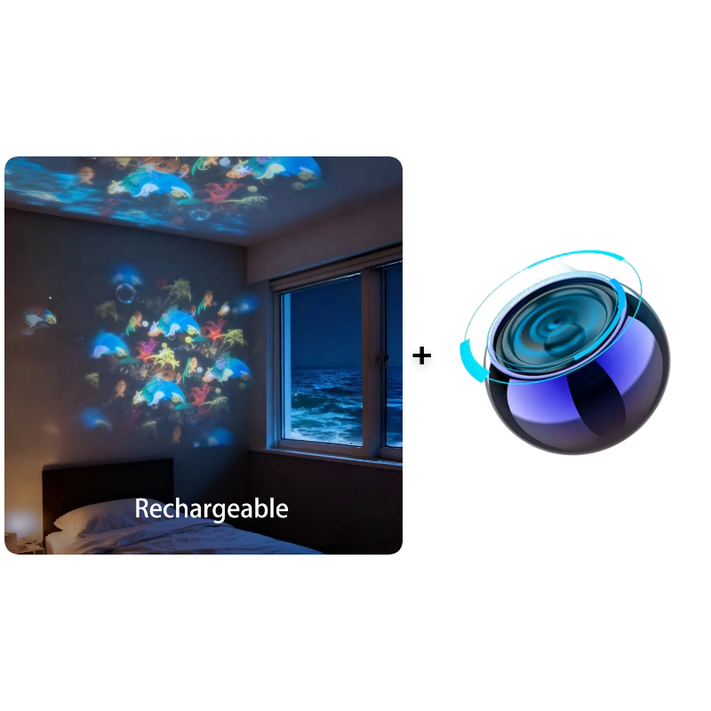Night Light Projector Rotating LED Themes Rechargeable & USB