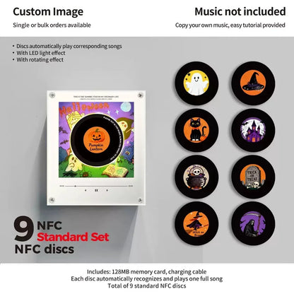 Night Light Rotating Vinyl Disc NFC Activation Magnetic Mount