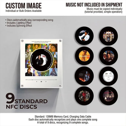 Night Light Rotating Vinyl Disc NFC Activation Magnetic Mount