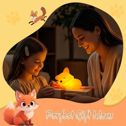 Night Light Silicone Fox Dimmable Warm USB Rechargeable