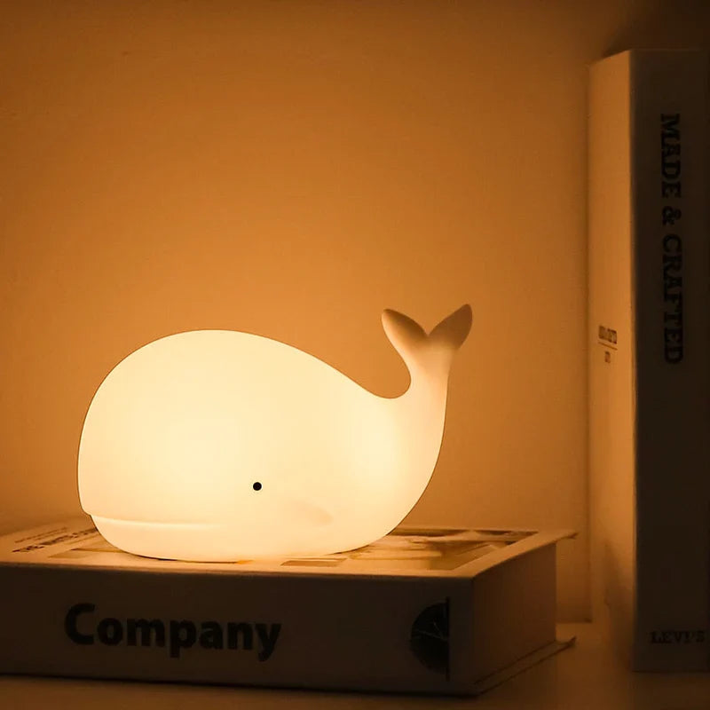 Night Light Whale Color-Changing LED Touch Control USB-Powered