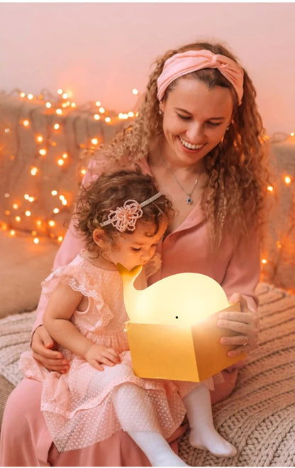 Night Light Whale Color-Changing LED Touch Control USB-Powered