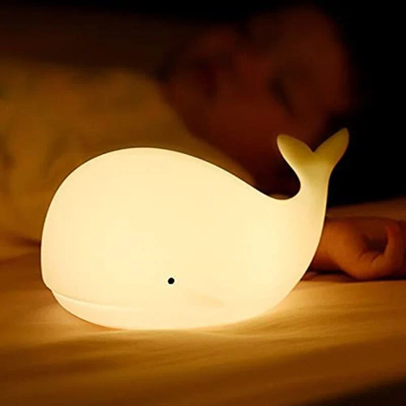 Night Light Whale Color-Changing LED Touch Control USB-Powered