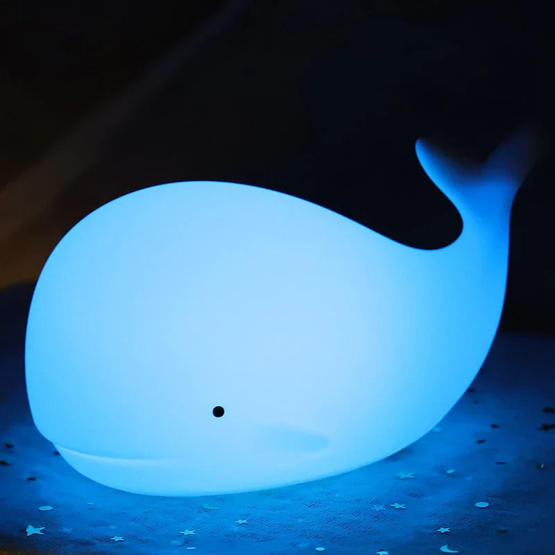 Night Light Whale Color-Changing LED Touch Control USB-Powered