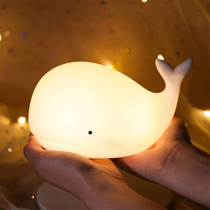 Night Light Whale Color-Changing LED Touch Control USB-Powered