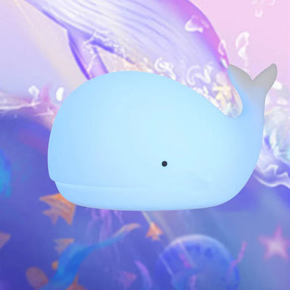 Night Light Whale Color-Changing LED Touch Control USB-Powered