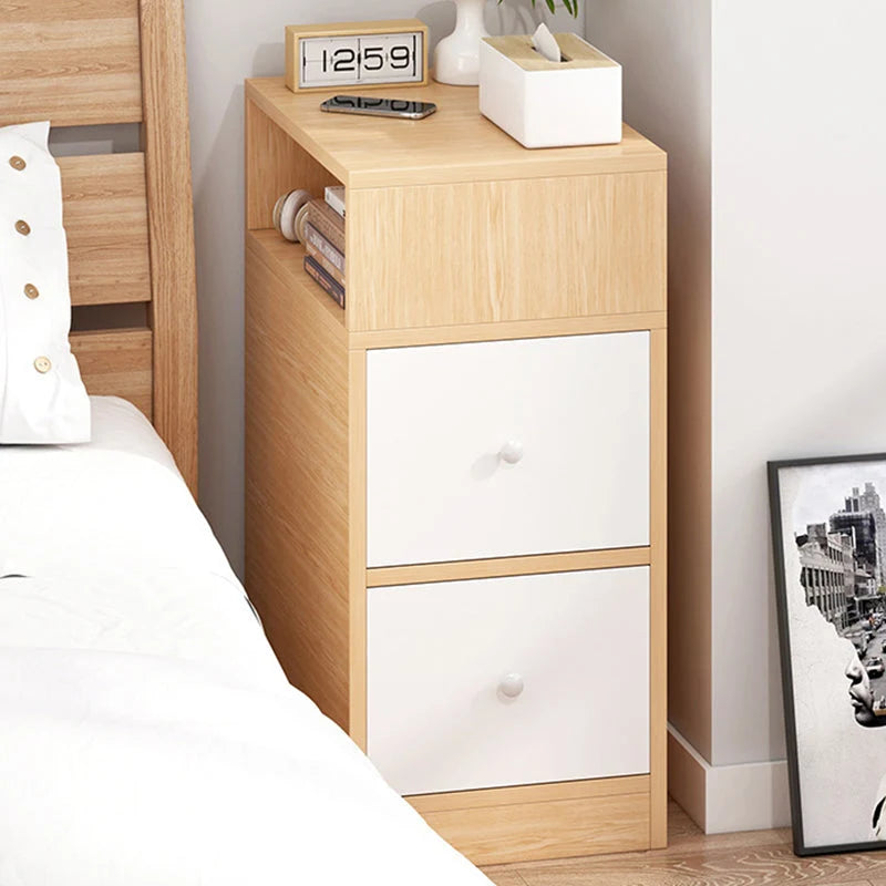 Nightstand Two Drawers & Cabinet Storage