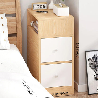 Nightstand Two Drawers & Cabinet Storage