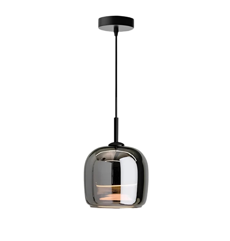 Nordic Black Glass Hanging Light Fixture – Contemporary Pendant Lamp for Dining and Kitchen