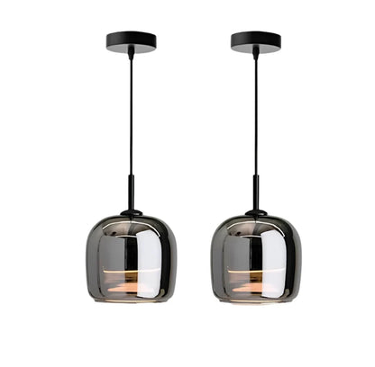 Nordic Black Glass Hanging Light Fixture – Contemporary Pendant Lamp for Dining and Kitchen