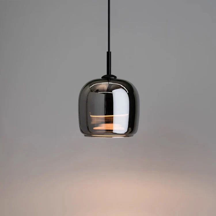 Nordic Black Glass Hanging Light Fixture – Contemporary Pendant Lamp for Dining and Kitchen