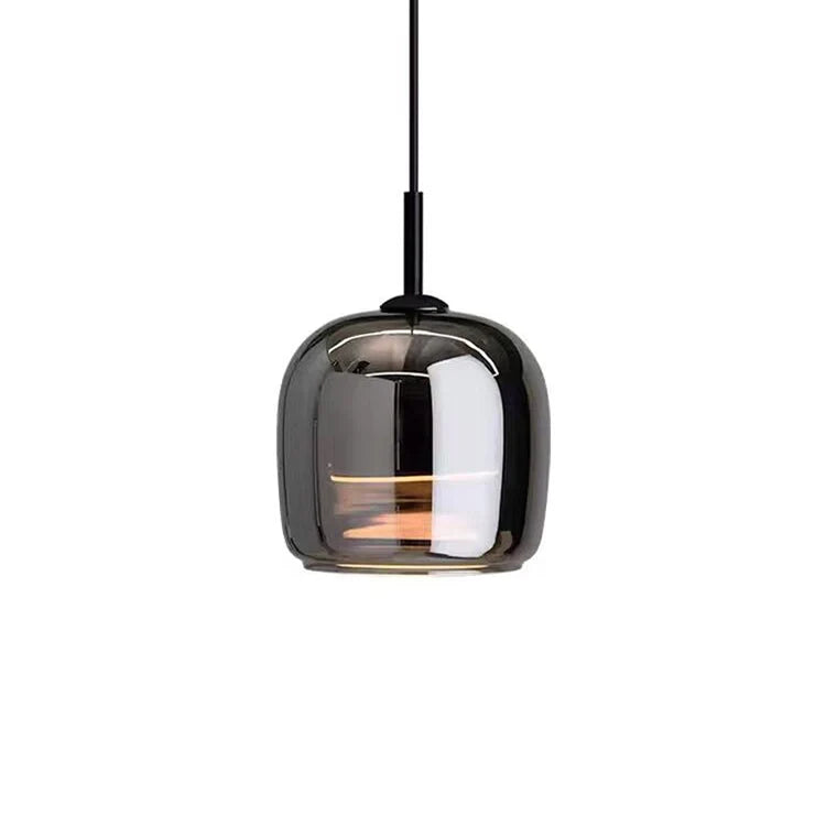 Nordic Black Glass Hanging Light Fixture – Contemporary Pendant Lamp for Dining and Kitchen