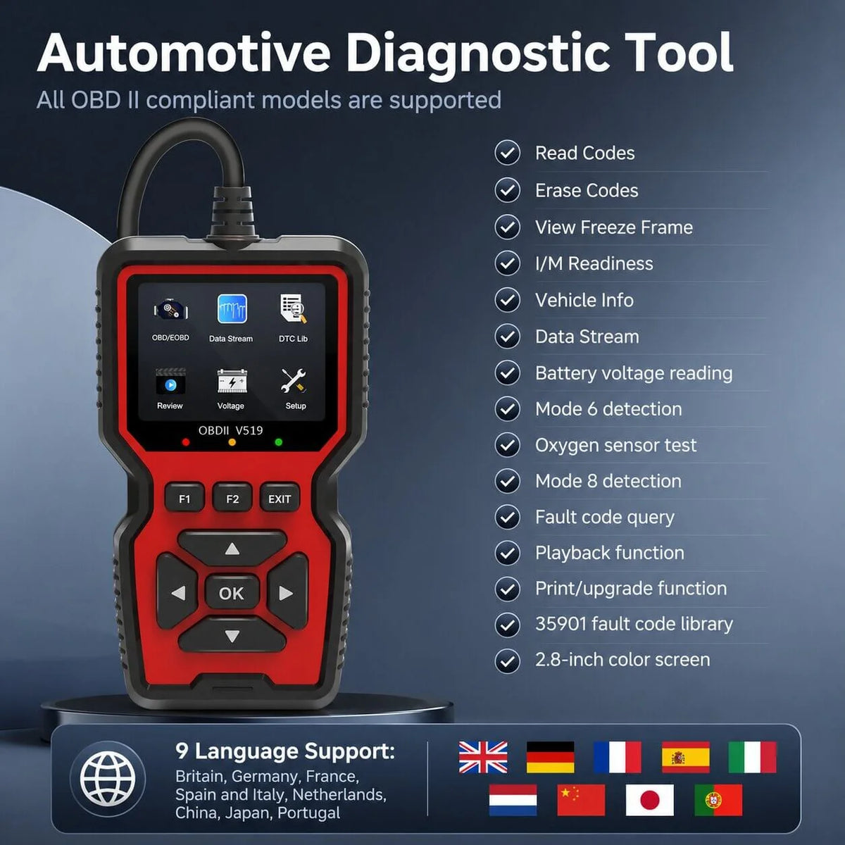 OBD2 Scanner Plug-In LCD Live Data & Freeze Frame