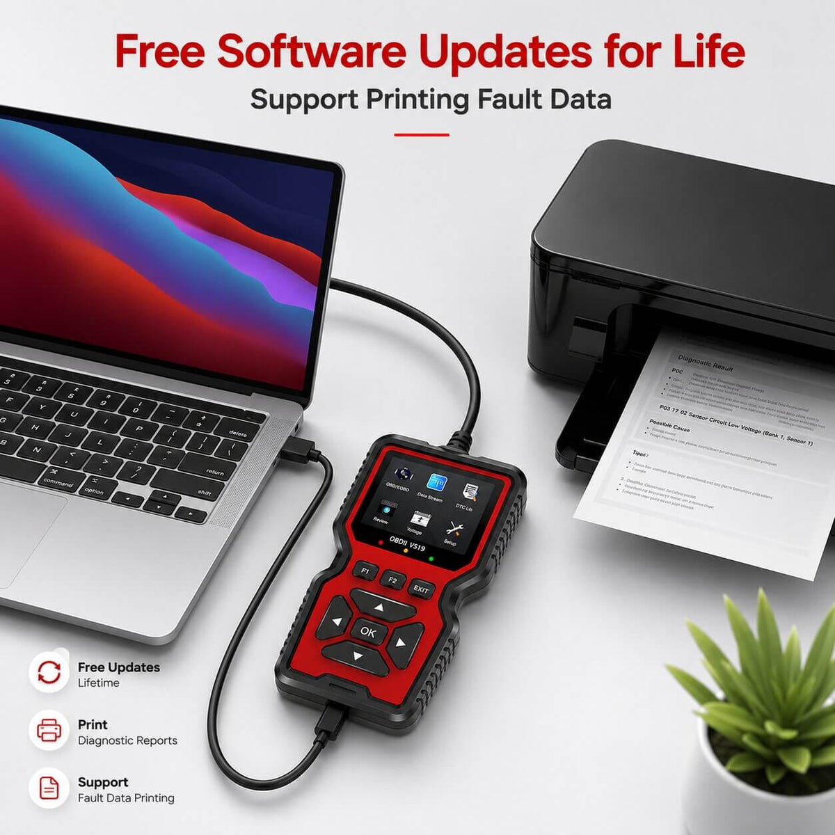 OBD2 Scanner Plug-In LCD Live Data & Freeze Frame