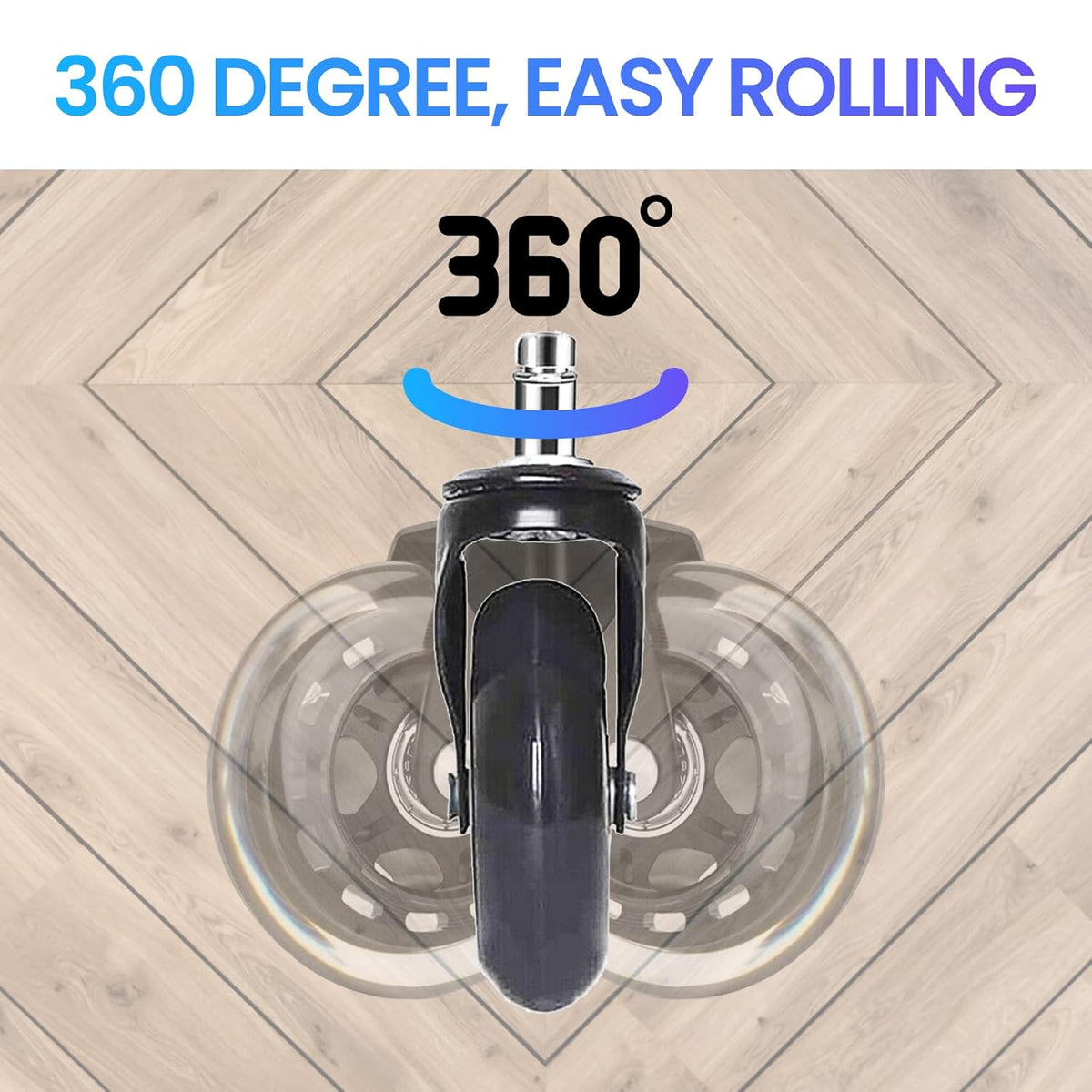 Office Chair Casters Silent Polyurethane 650 lb Capacity