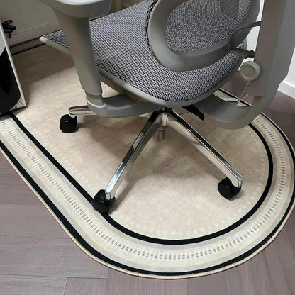 Office Chair Mat Semi-Round Polyester Fleece Non-Slip Backing