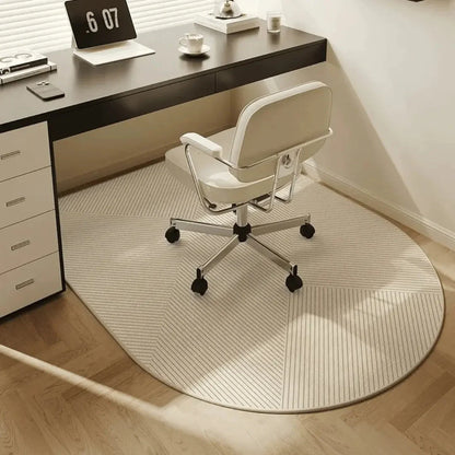 Office Chair Mat Semi-Round Polyester Fleece Non-Slip Backing