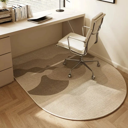 Office Chair Mat Semi-Round Polyester Fleece Non-Slip Backing