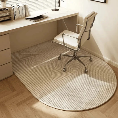 Office Chair Mat Semi-Round Polyester Fleece Non-Slip Backing