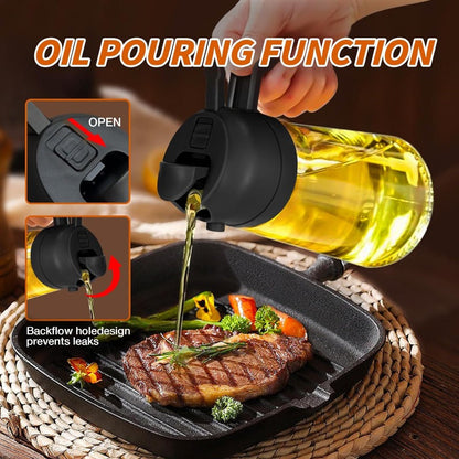 Oil Dispenser 2-In-1 Spray & Pour 470ml Glass