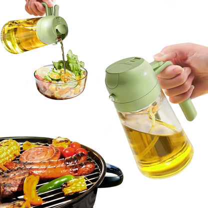 Oil & Vinegar Dispenser Glass Dual-Function Sprayer & Pourer