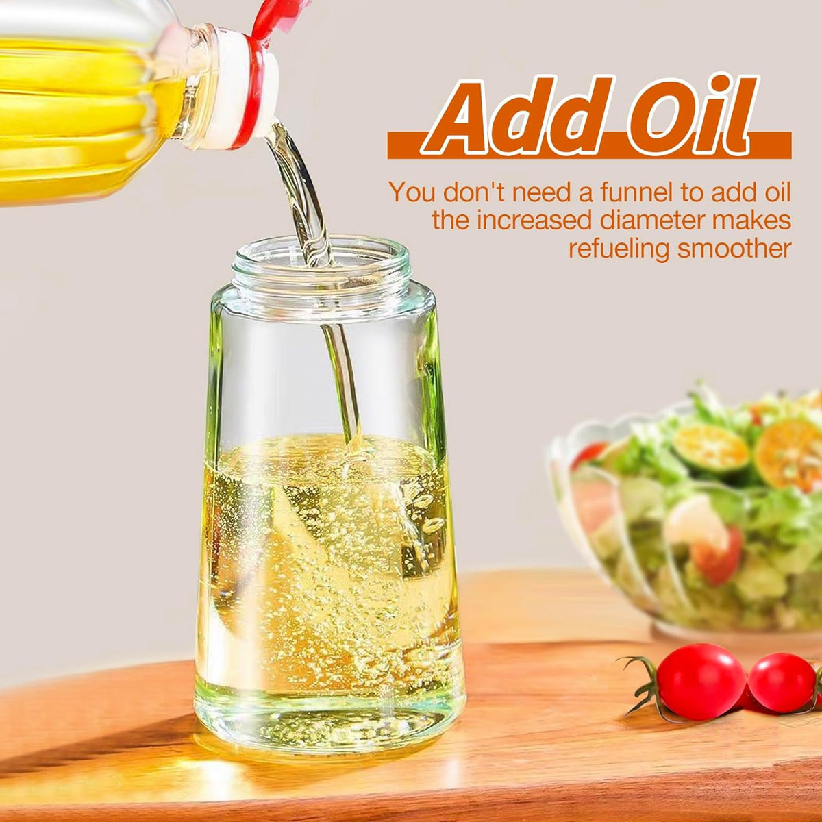 Oil & Vinegar Dispenser Glass Dual-Function Sprayer & Pourer