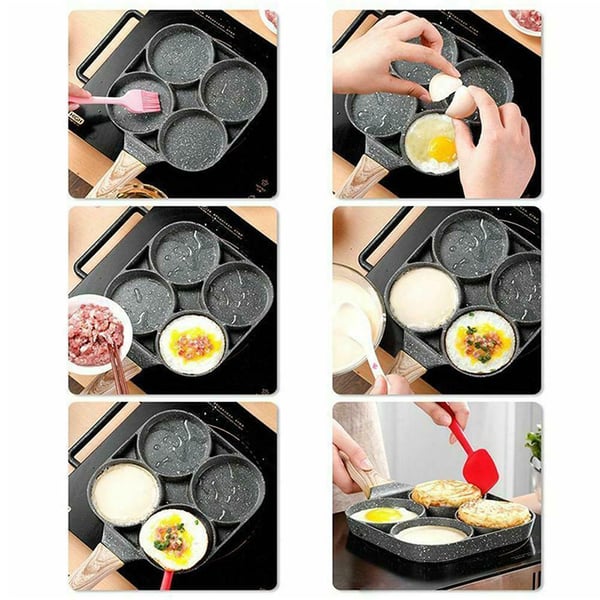 Omelette Pan 4-Cavity Non-Stick Induction Compatible
