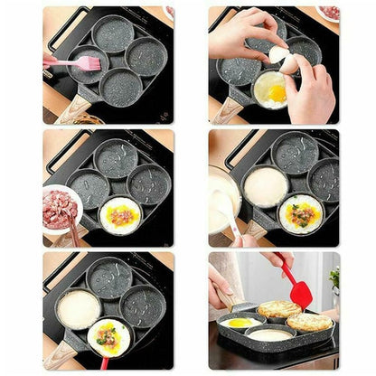 Omelette Pan 4-Cavity Non-Stick Induction Compatible