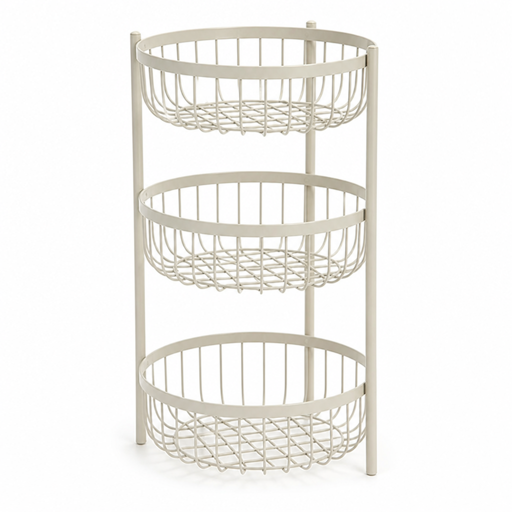 Open-Frame Powder-Coated Metal Countertop Fruit Stand