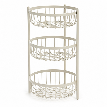 Open-Frame Powder-Coated Metal Countertop Fruit Stand