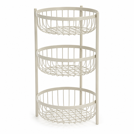 Open-Frame Powder-Coated Metal Countertop Fruit Stand