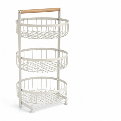 Open-Frame Powder-Coated Metal Countertop Fruit Stand