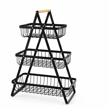 Open-Frame Powder-Coated Metal Countertop Fruit Stand