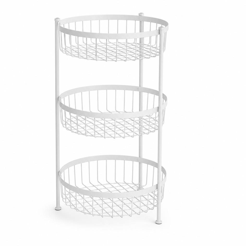 Open-Frame Powder-Coated Metal Countertop Fruit Stand