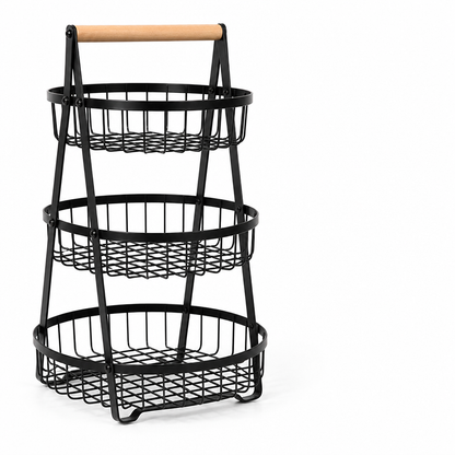 Open-Frame Powder-Coated Metal Countertop Fruit Stand