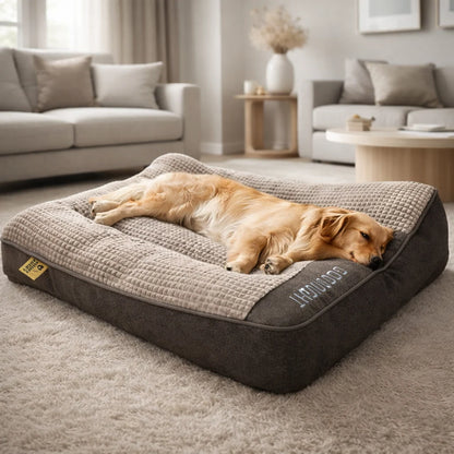 Orthopedic Dog Bed Memory Foam Raised Headrest Washable Cover