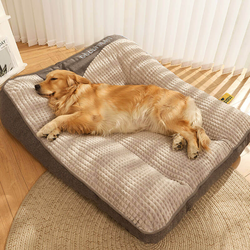 Orthopedic Dog Bed Memory Foam Raised Headrest Washable Cover