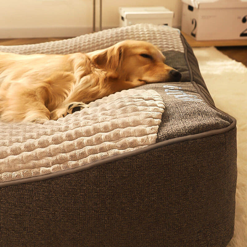 Orthopedic Dog Bed Memory Foam Raised Headrest Washable Cover
