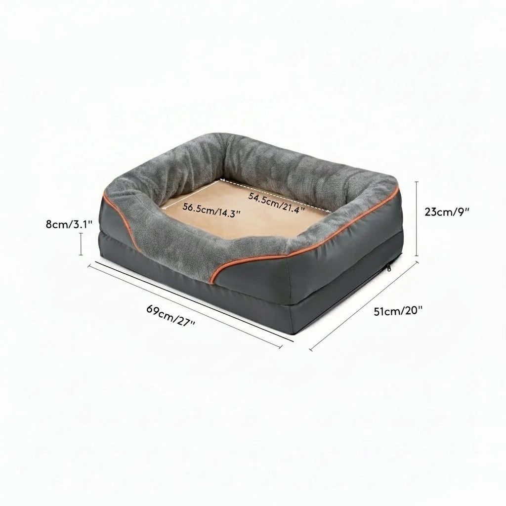 Orthopedic Dog Bed Memory Foam Raised Pillow Removable Washable Cover