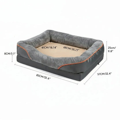 Orthopedic Dog Bed Memory Foam Raised Pillow Removable Washable Cover