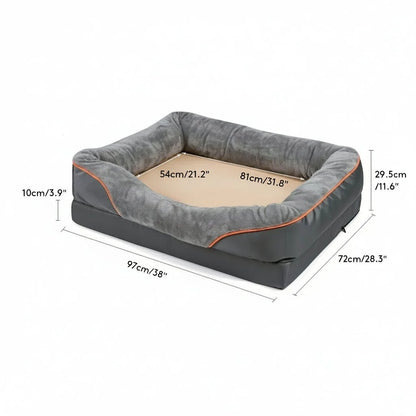 Orthopedic Dog Bed Memory Foam Raised Pillow Removable Washable Cover