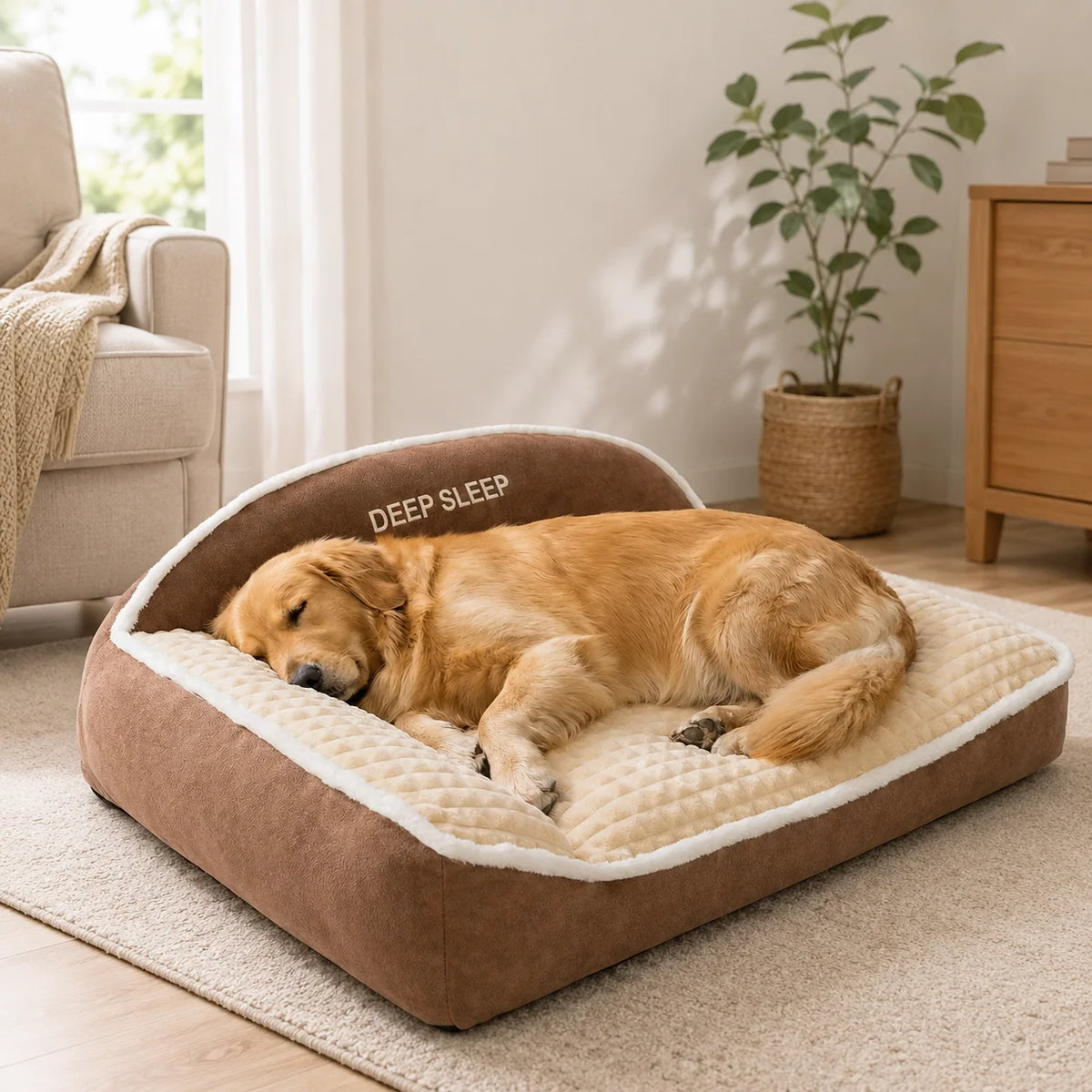 Orthopedic Dog Bed Memory Foam Washable Cover Non-Slip Base
