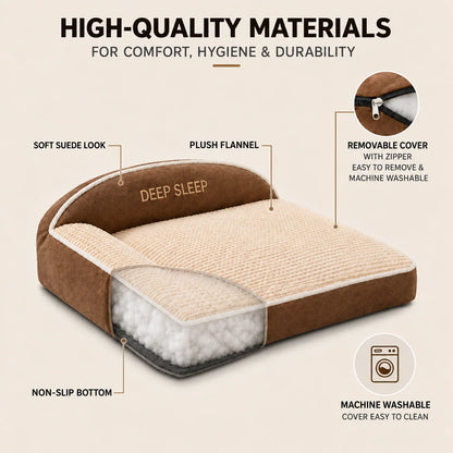 Orthopedic Dog Bed Memory Foam Washable Cover Non-Slip Base