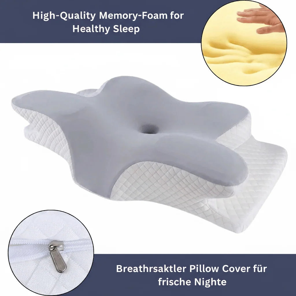 Orthopedic Pillow Memory Foam Two Contour Heights Washable Cover