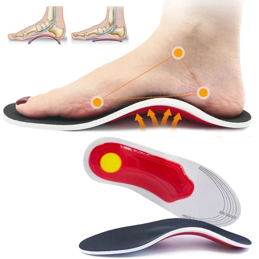 Orthotic Insoles 3D Arch Support Shock-Absorbing Cushioning Breathable Top Layer