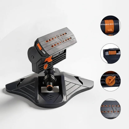 Oscillating Sprinkler 16 Turbine Nozzles Metal Body & Dual Filter