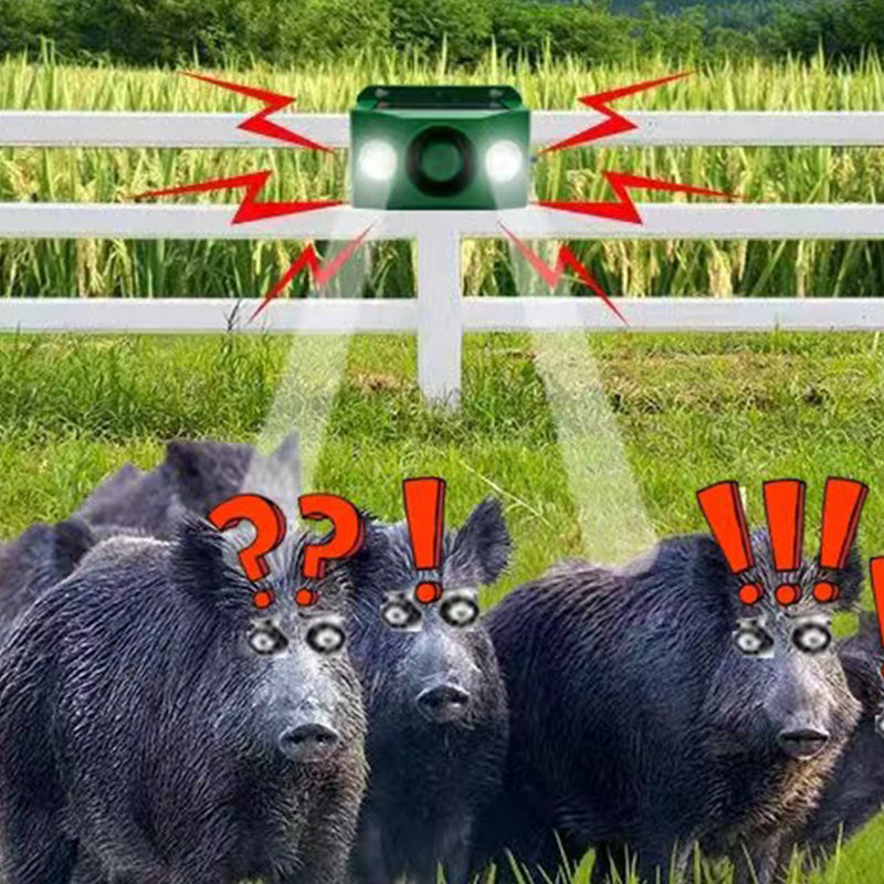 Outdoor Animal Repellent Solar-Powered Motion-Activated Strobe & Alarm Weatherproof