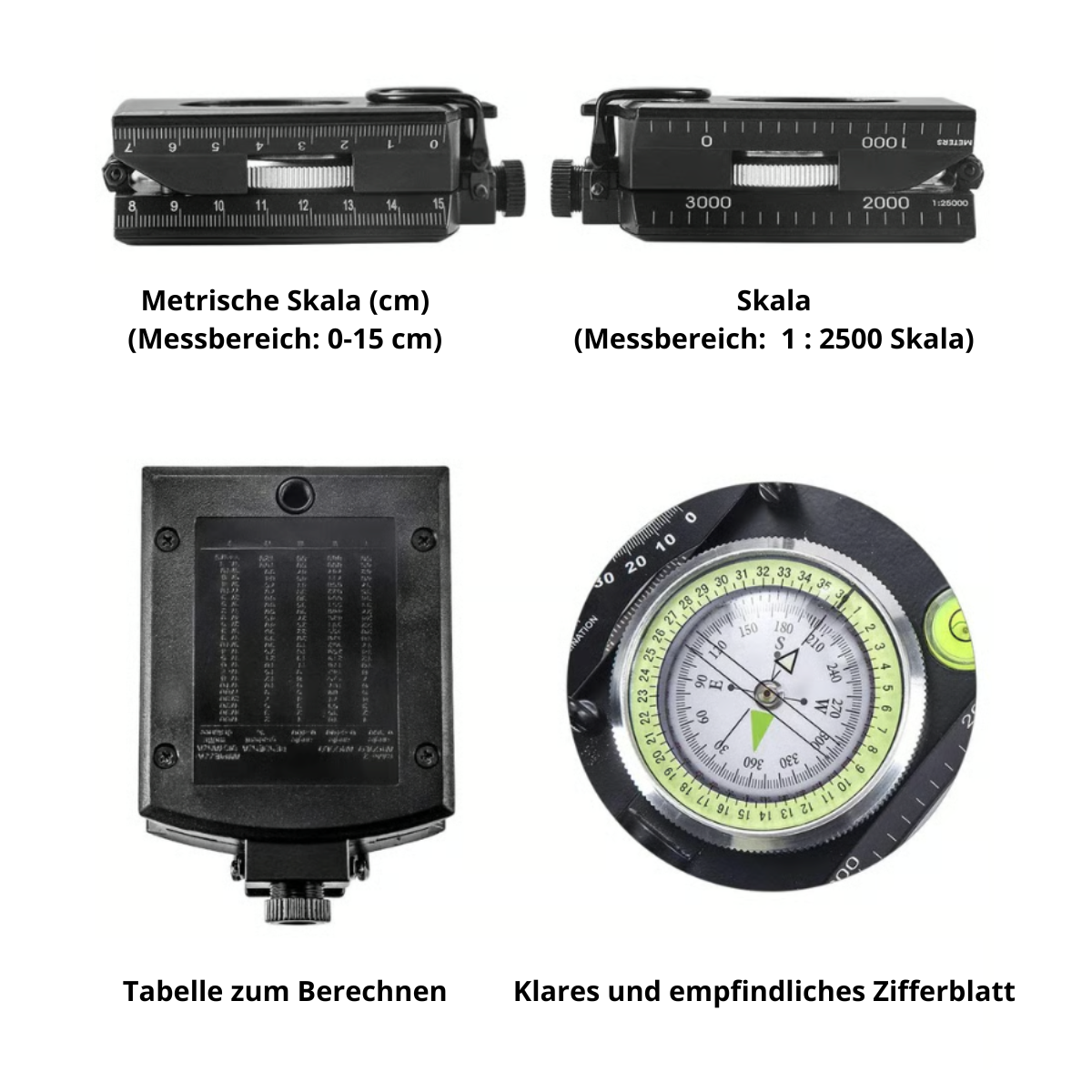Outdoor Compass Integrated Clinometer Illuminated Dial