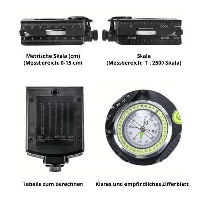 Outdoor Compass Integrated Clinometer Illuminated Dial